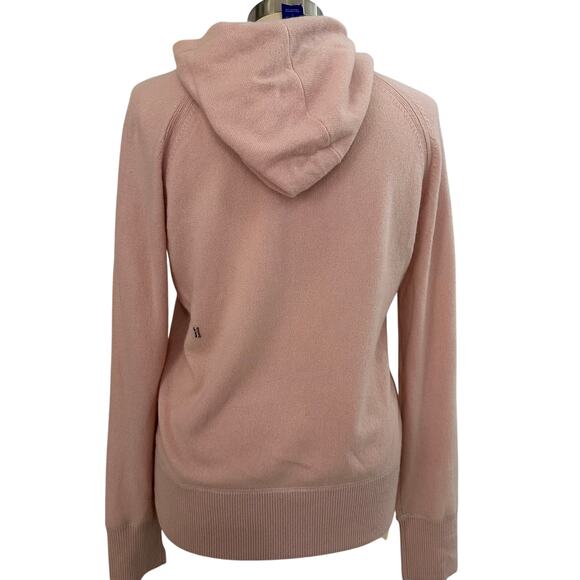 Kit and Ace Womens Light Pink Cashmere Knitted Hoodie Sweater Front Pocket M - Picture 2 of 8